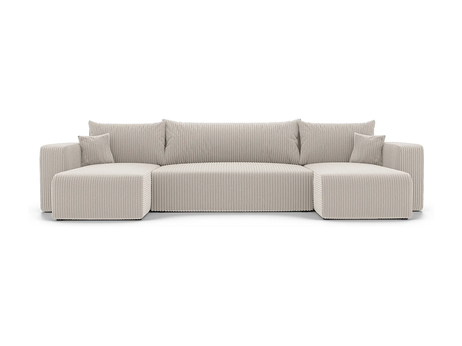 Hoekslaapbank Piano U-functie, en Beige stof