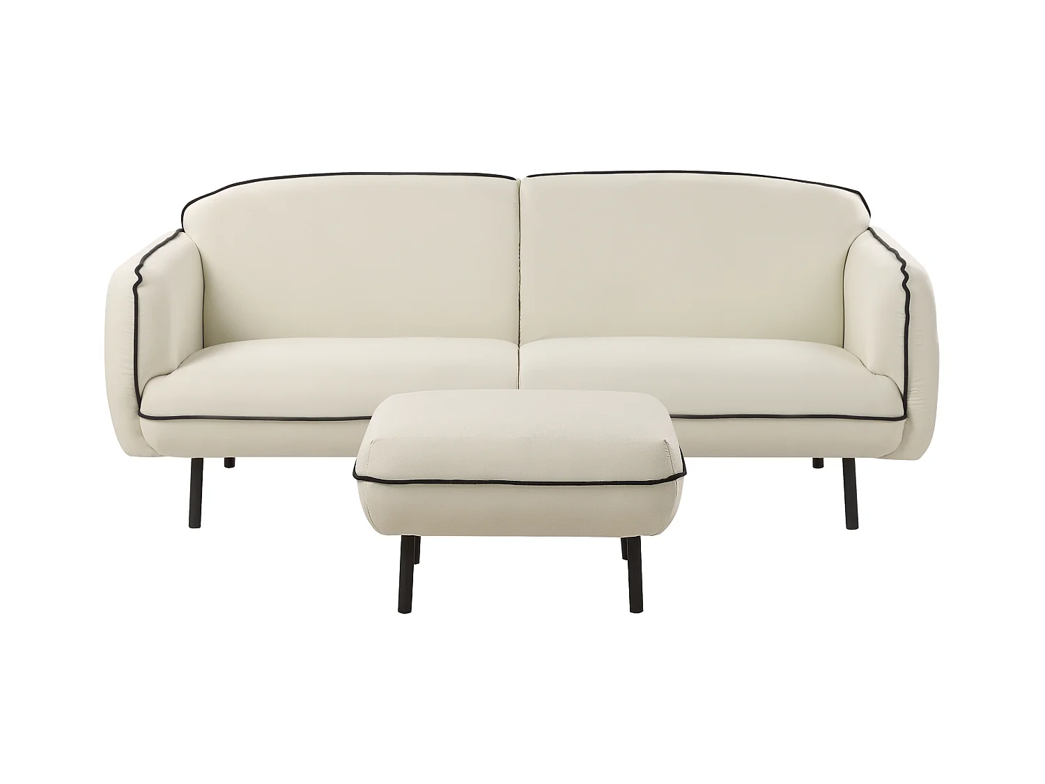 Canapé 3 places TONSBERG Tissu Beige clair avec ottoman