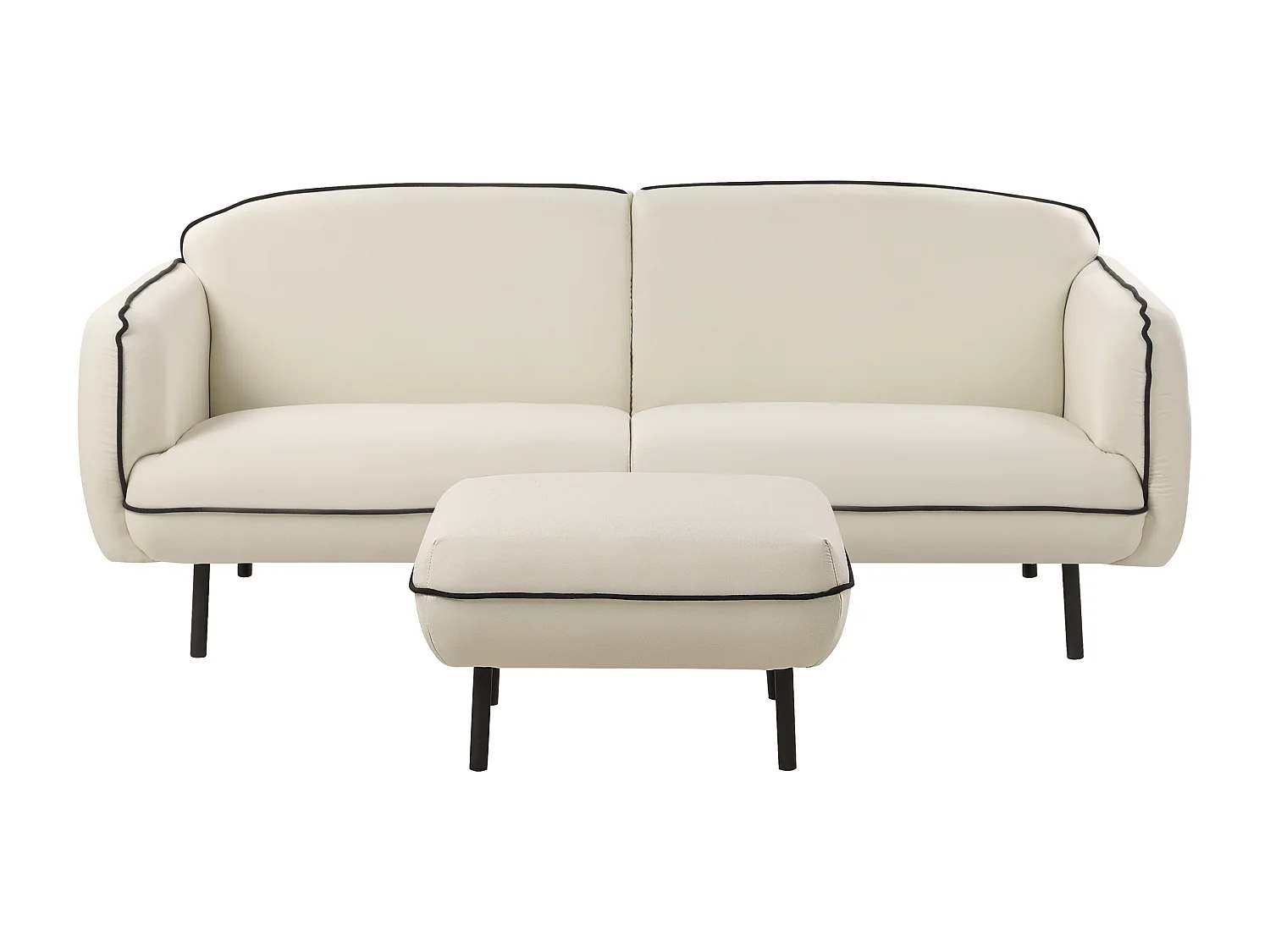 Canapé TONSBERG Tissu Beige clair avec ottoman 3 places