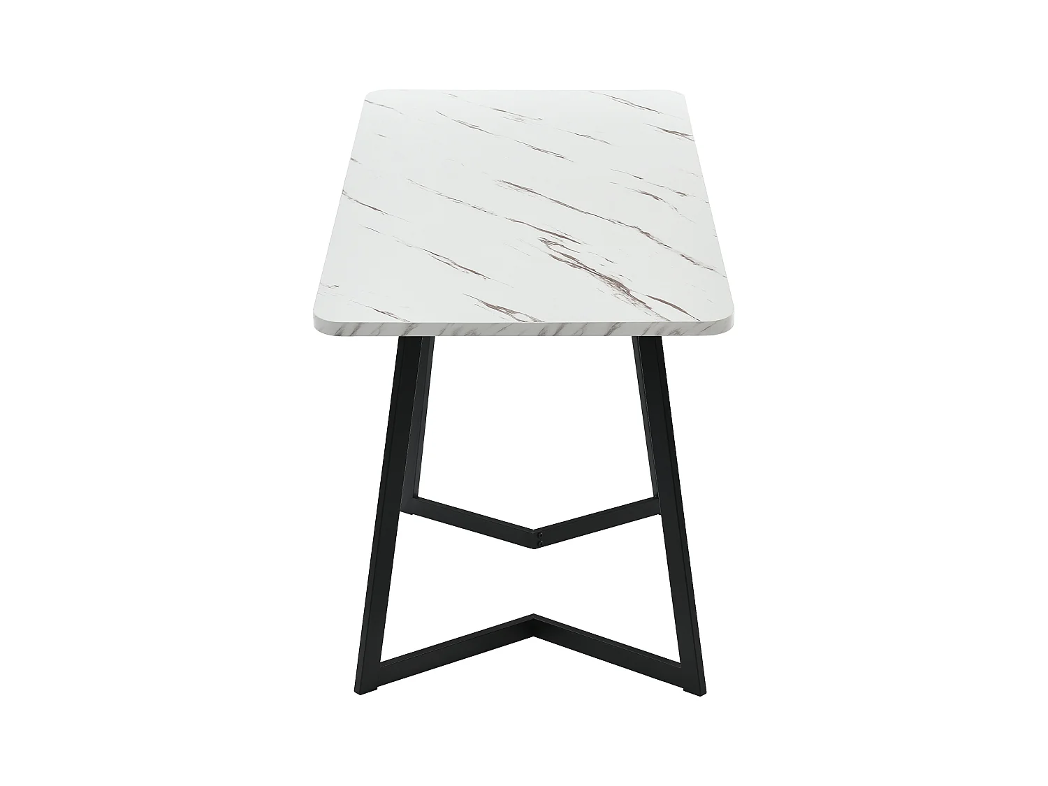 Esstischset 117 x 68 cm + 4 Schalenstühle – Beine aus Samt und schwarzem Metall – Rautenmuster – Beige