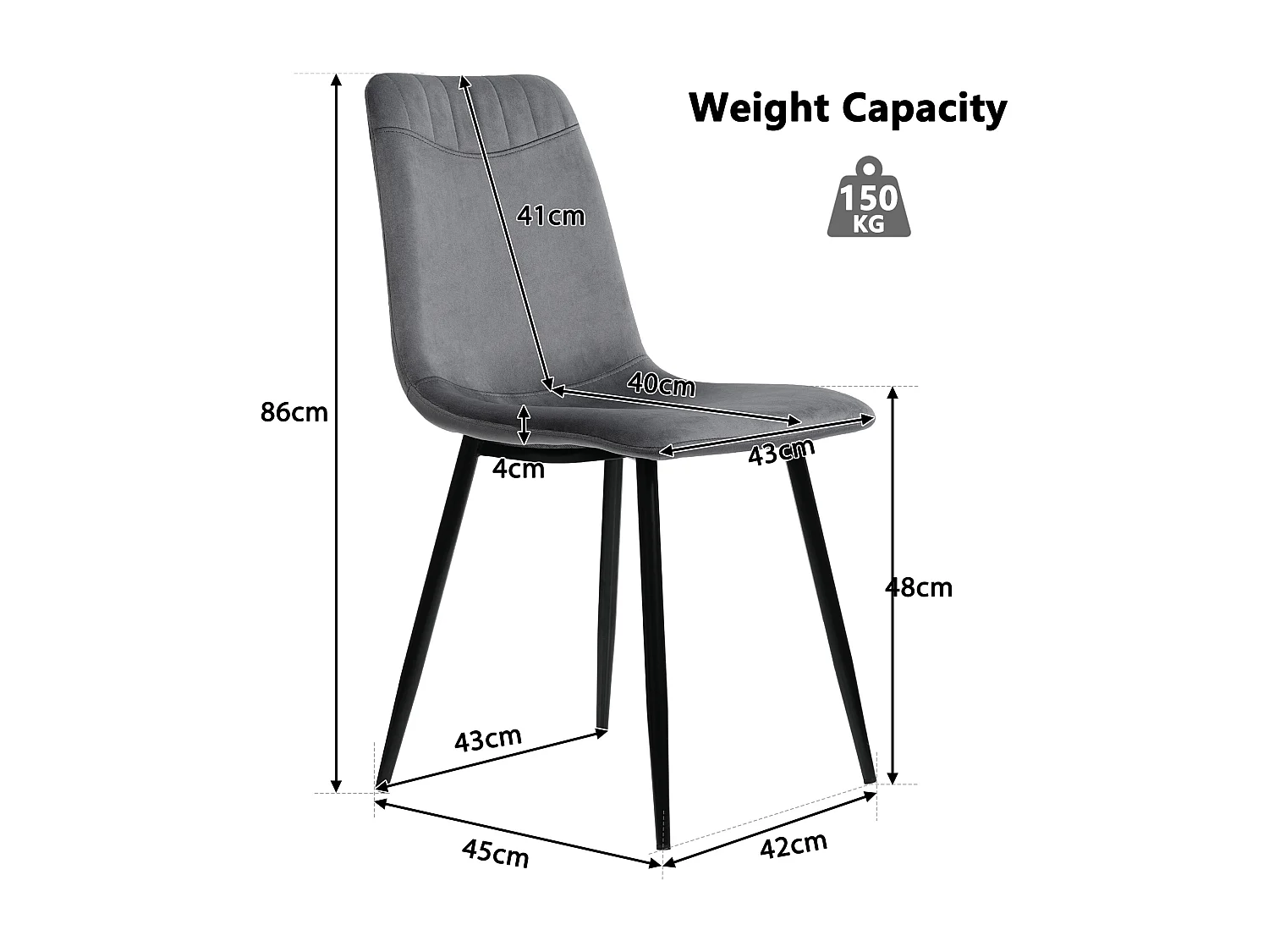 Ensemble table à manger 117 x 68 cm avec 4 chaises rembourrées en velours - pièds en métal doré - Blanc + gris