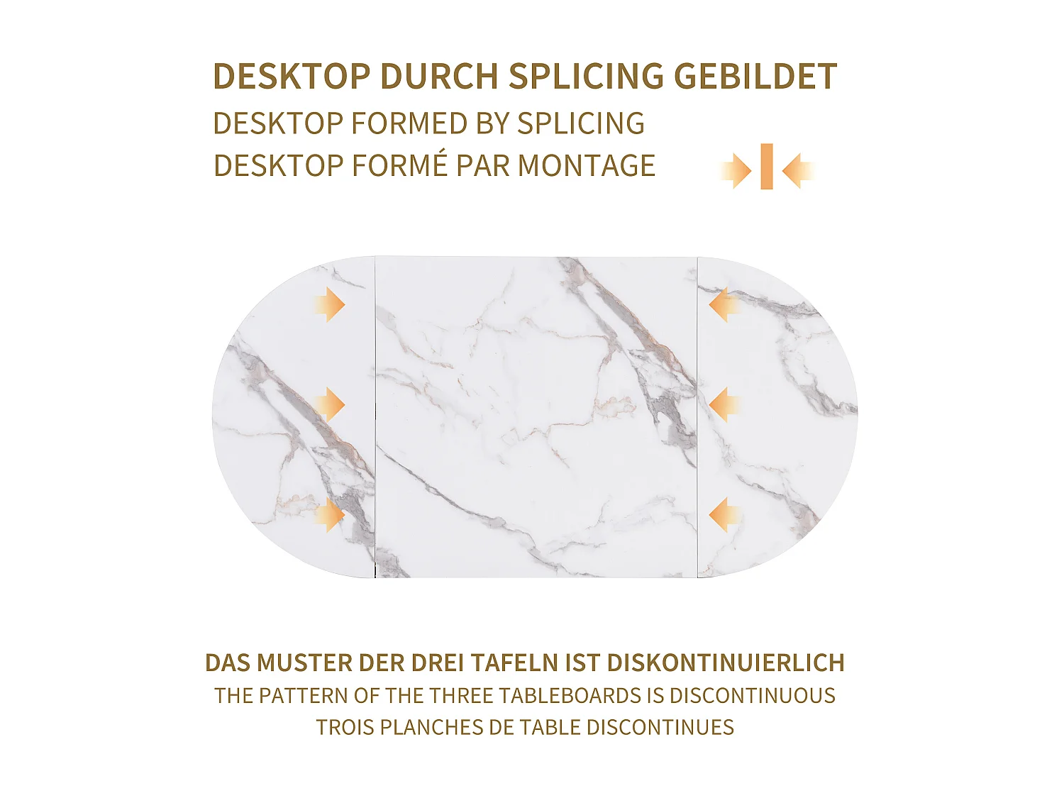 Ovale tafelset + 6 eetkamerstoelen - MDF hout en metaal - moderne stijl - wit + zwart