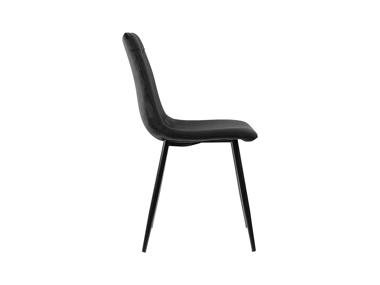 Ensemble table à manger 117 x 68 cm avec 4 chaises rembourrées en velours - Pièds en métal doré - Noir