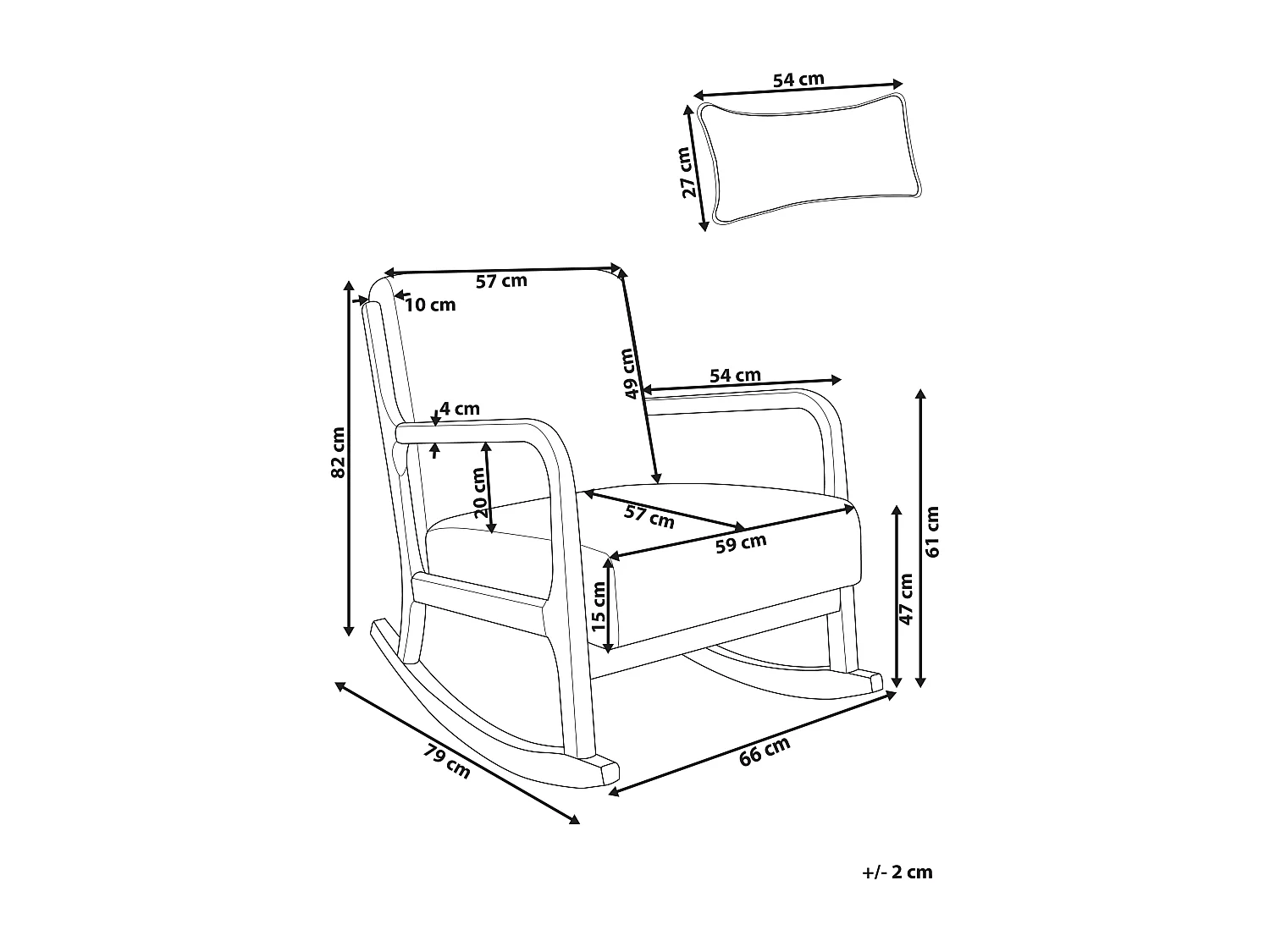 Poltrona a dondolo SKOVDE Tessuto Beige