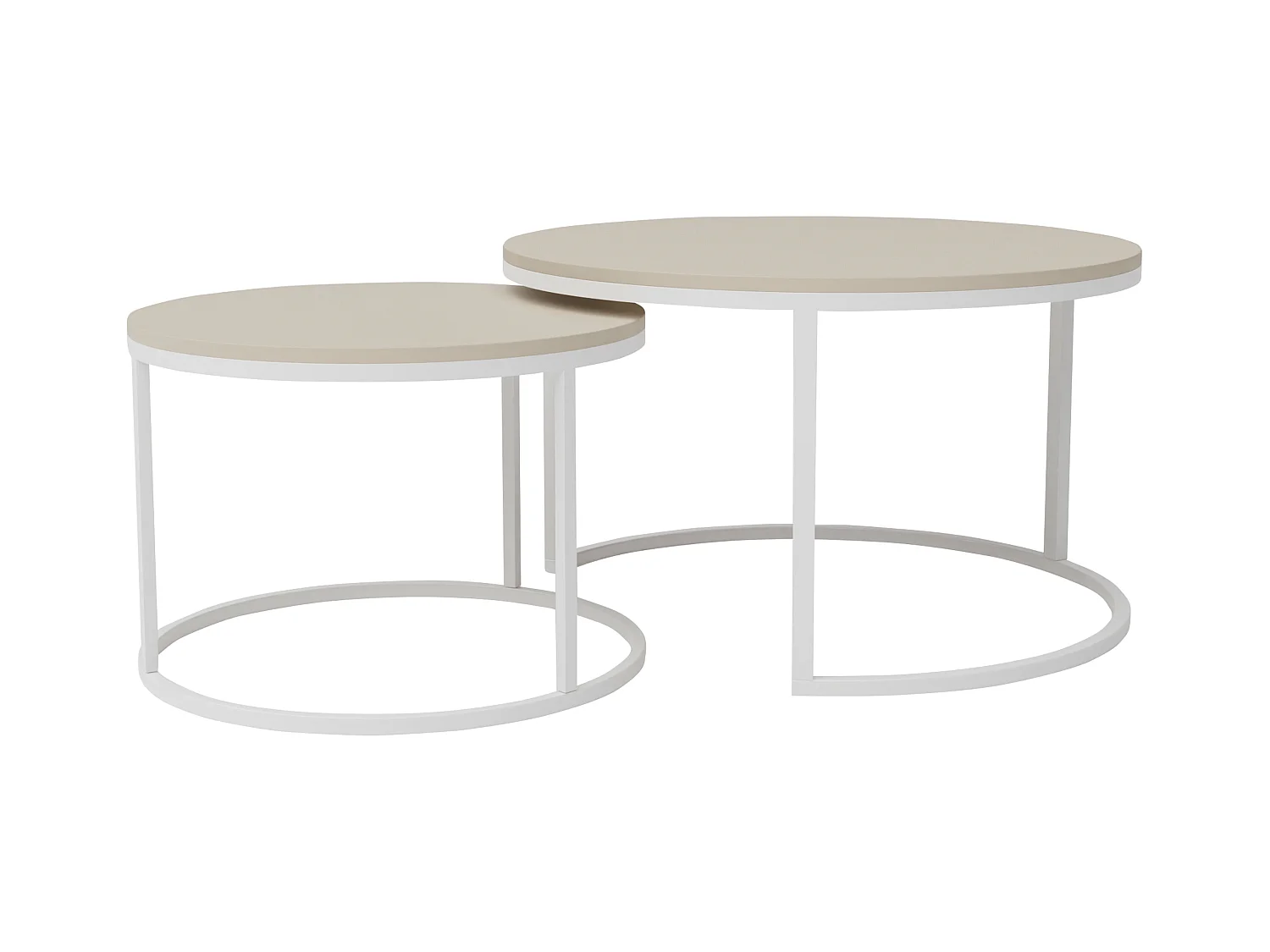 Ronde tafel 2 in 1 fi80/fi60 kasjmier, frame in wit