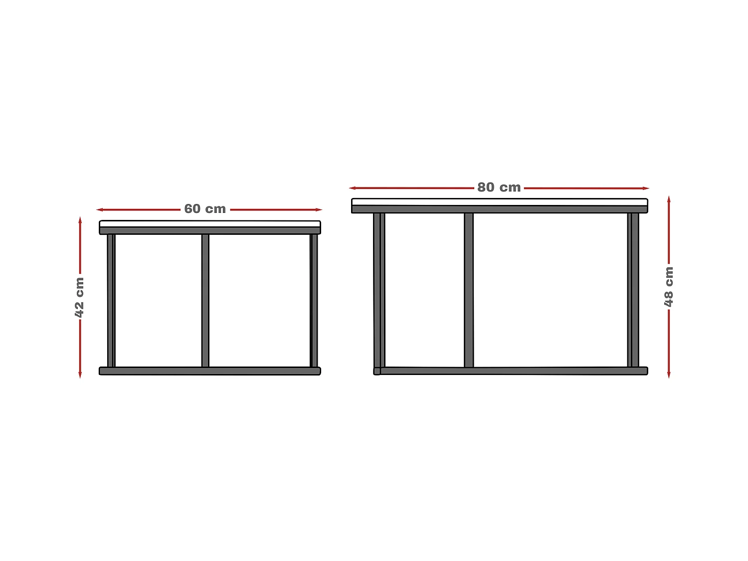 Ronde tafel 2 in 1 fi80/fi60 kasjmier, frame in wit