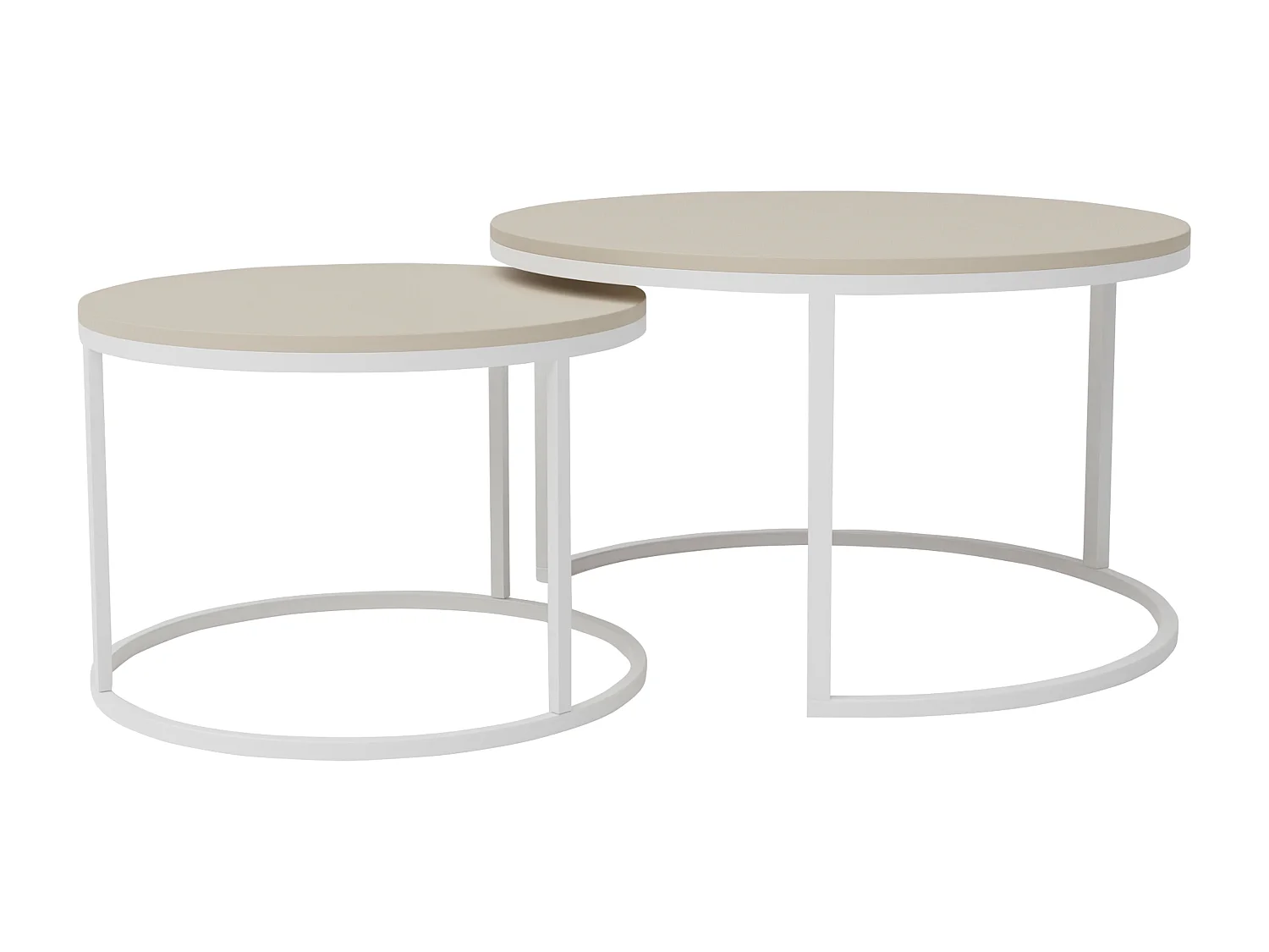 Ronde tafel 2 in 1 fi80/fi60 kasjmier, frame in wit