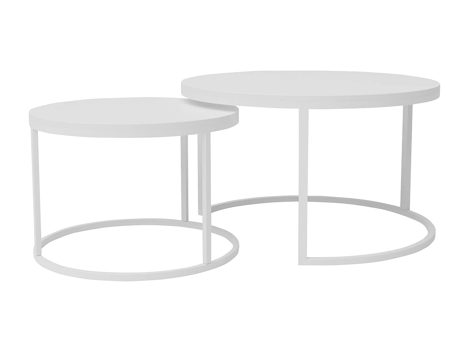 Ronde tafel 2 in 1 fi80/fi60 Glanzend wit, frame in wit