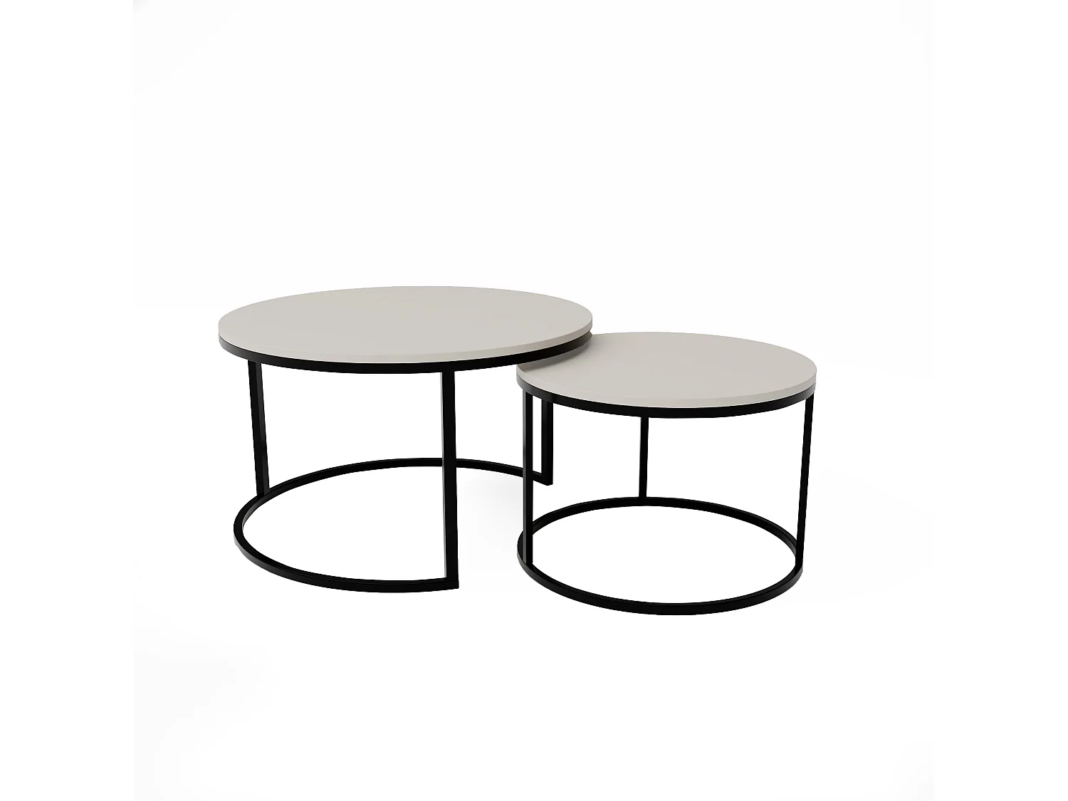 Ronde tafel 2 in 1 fi80/fi60 kasjmier, frame in zwart.