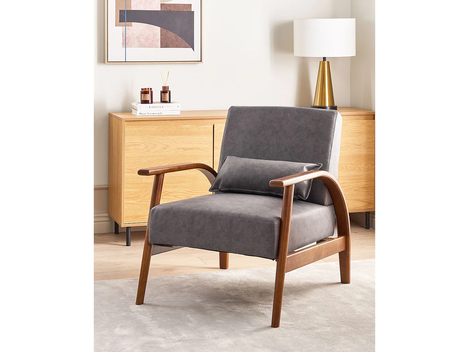 Fauteuil SKARA Cuir PU Marron foncé