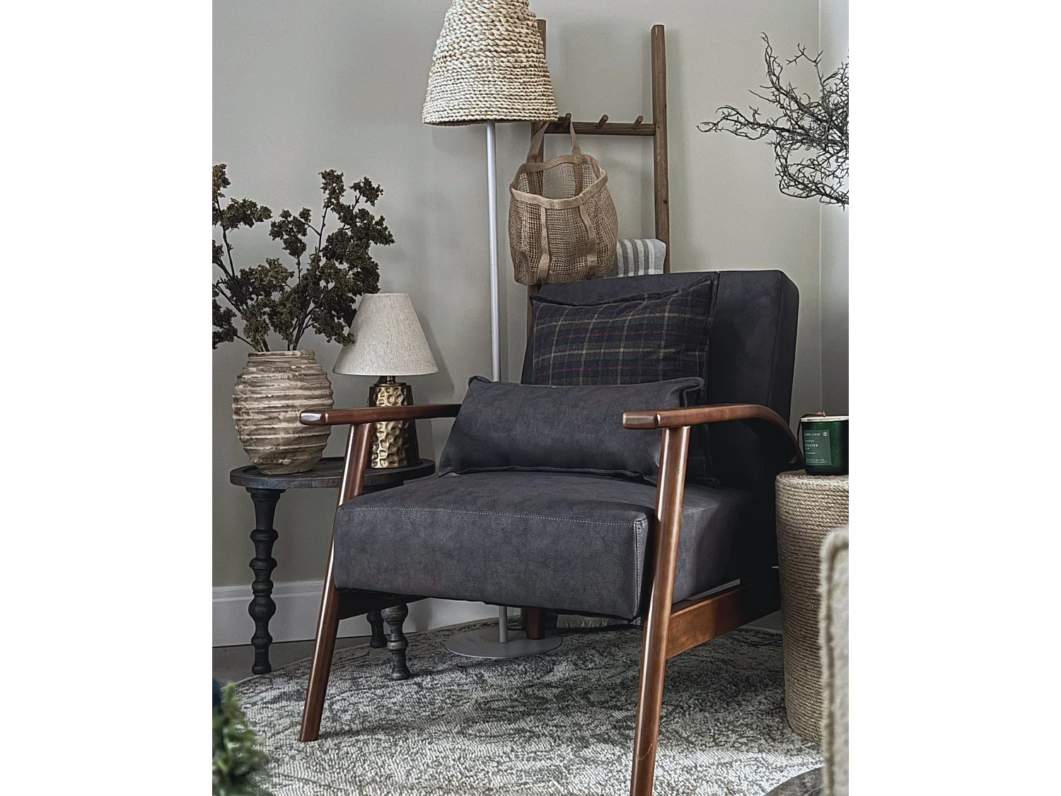 Fauteuil SKARA Cuir PU Marron foncé