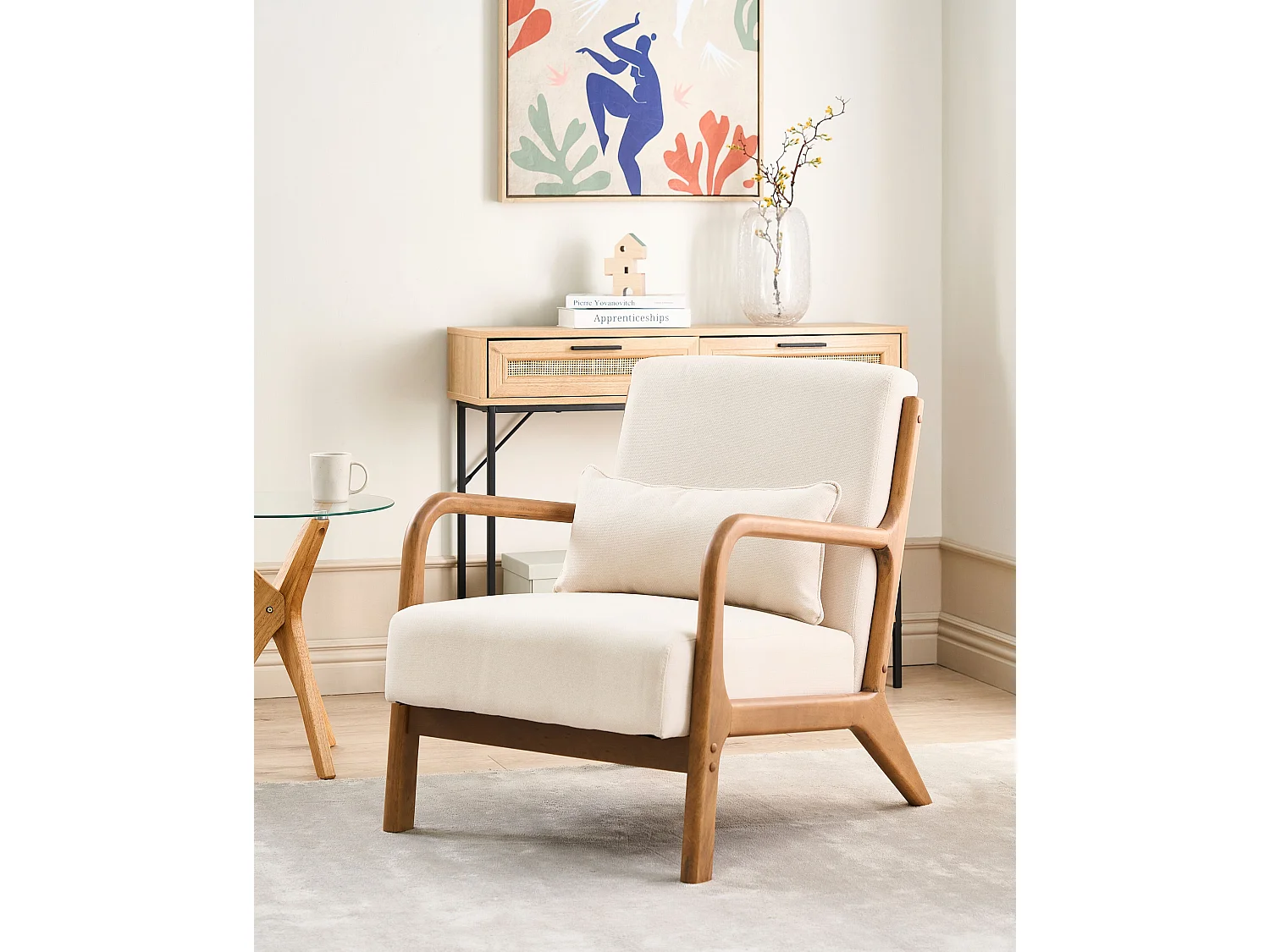 Fauteuil SKOVDE Tissu Beige clair