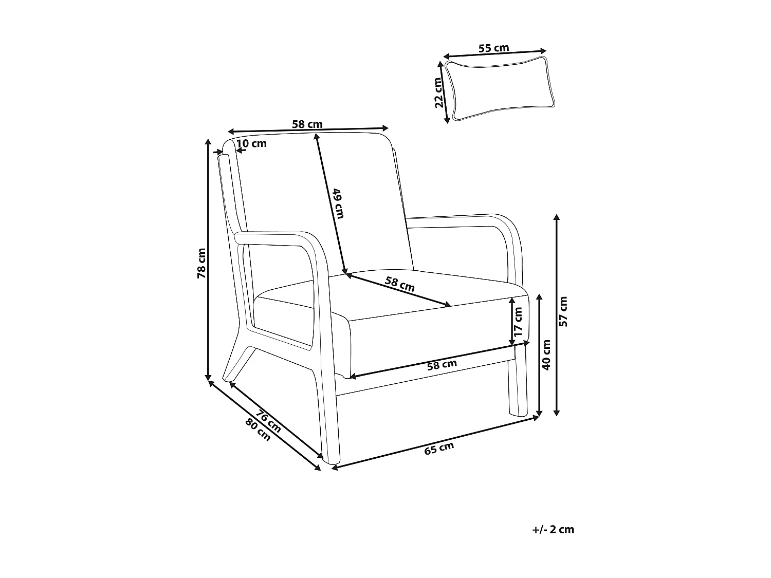 Fauteuil SKOVDE Stof Lichtbeige