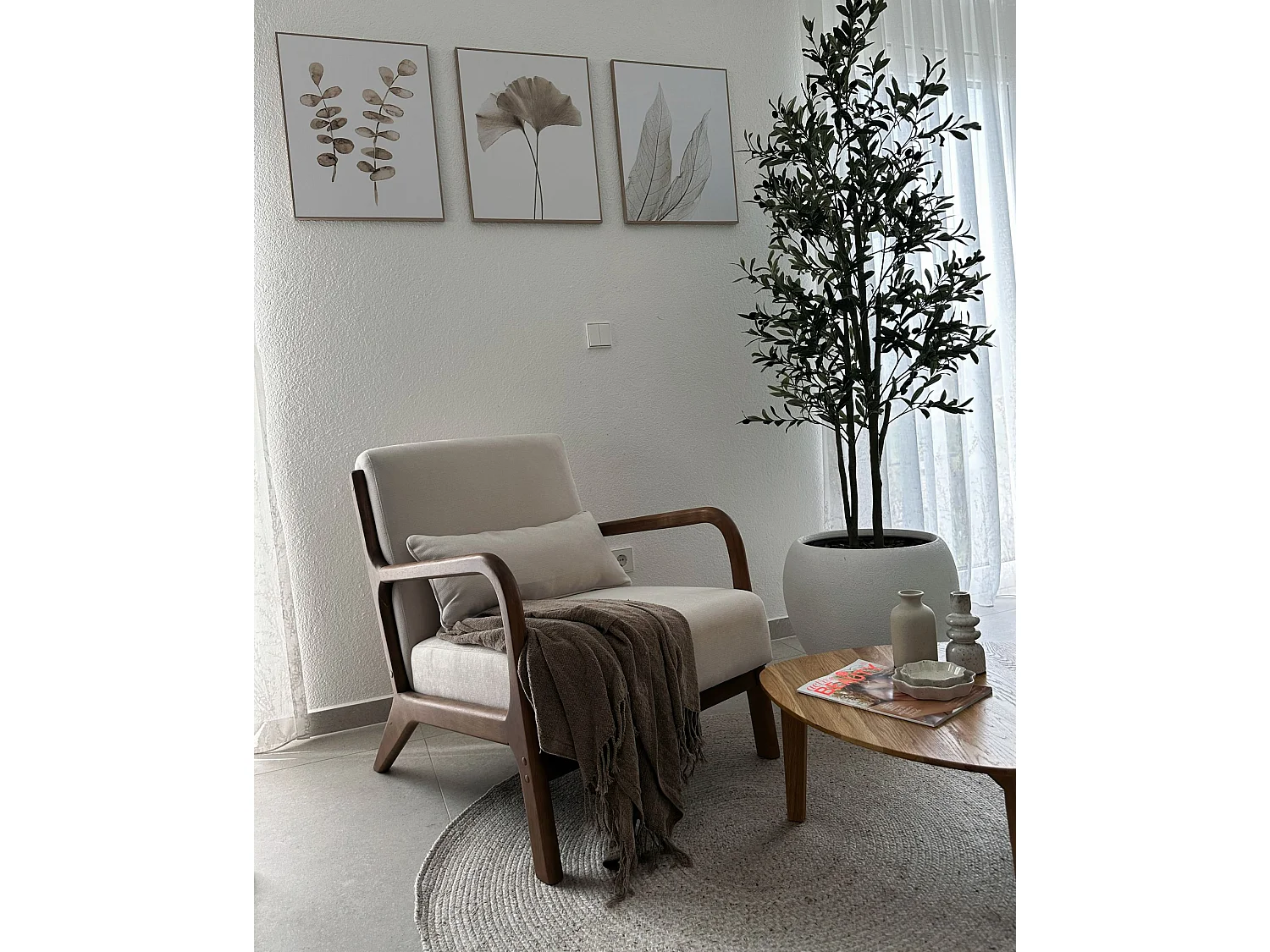 Sessel SKOVDE Stoff Hellbeige