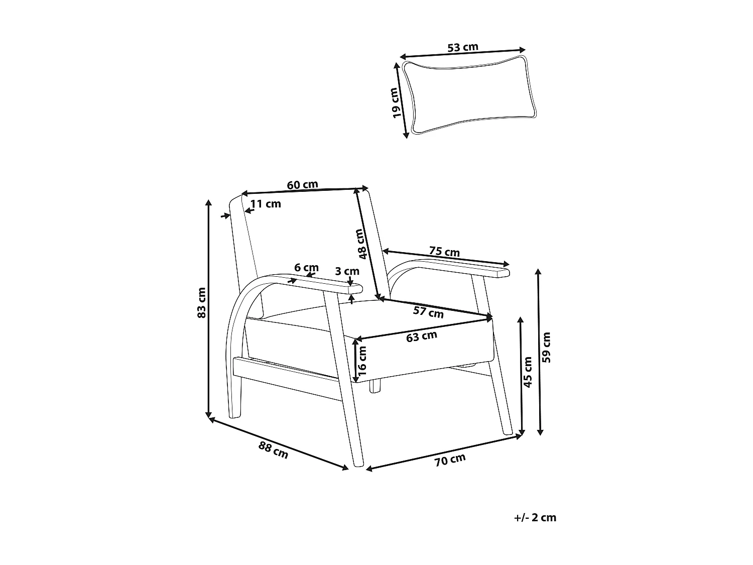 Fauteuil SKARA Cuir PU Blanc cassé