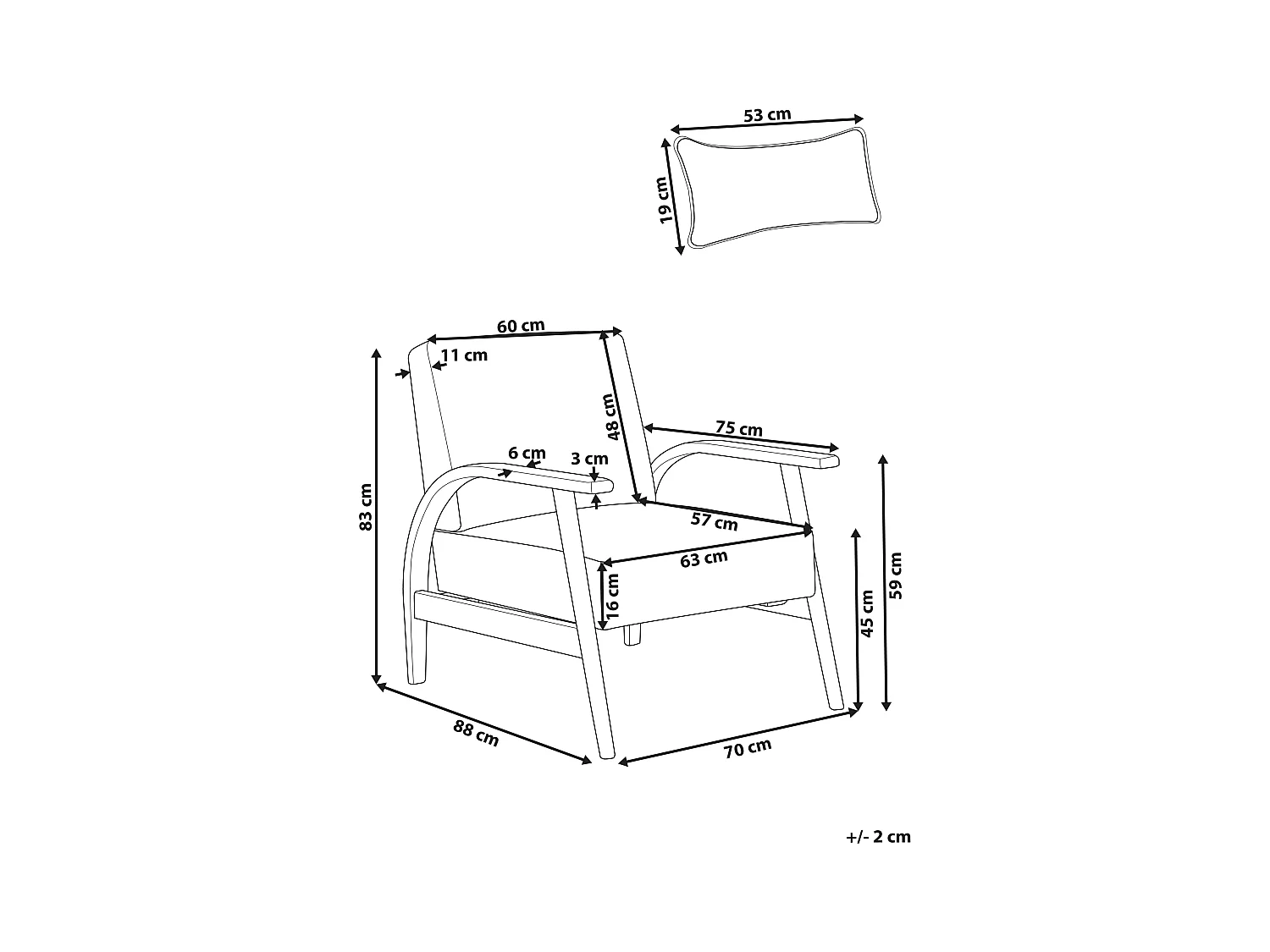 Fauteuil SKARA Cuir PU Blanc cassé