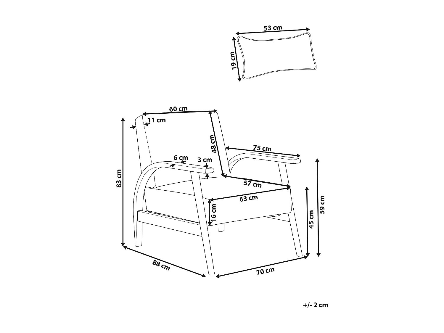 Fauteuil SKARA Cuir PU Blanc cassé