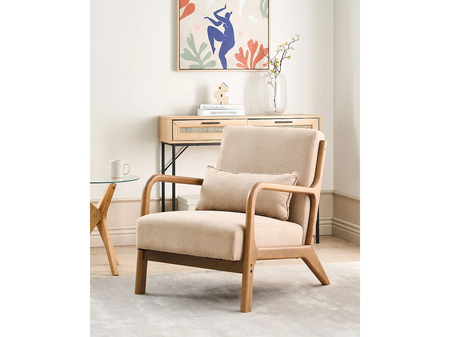 Fauteuil SKOVDE Stof Beige