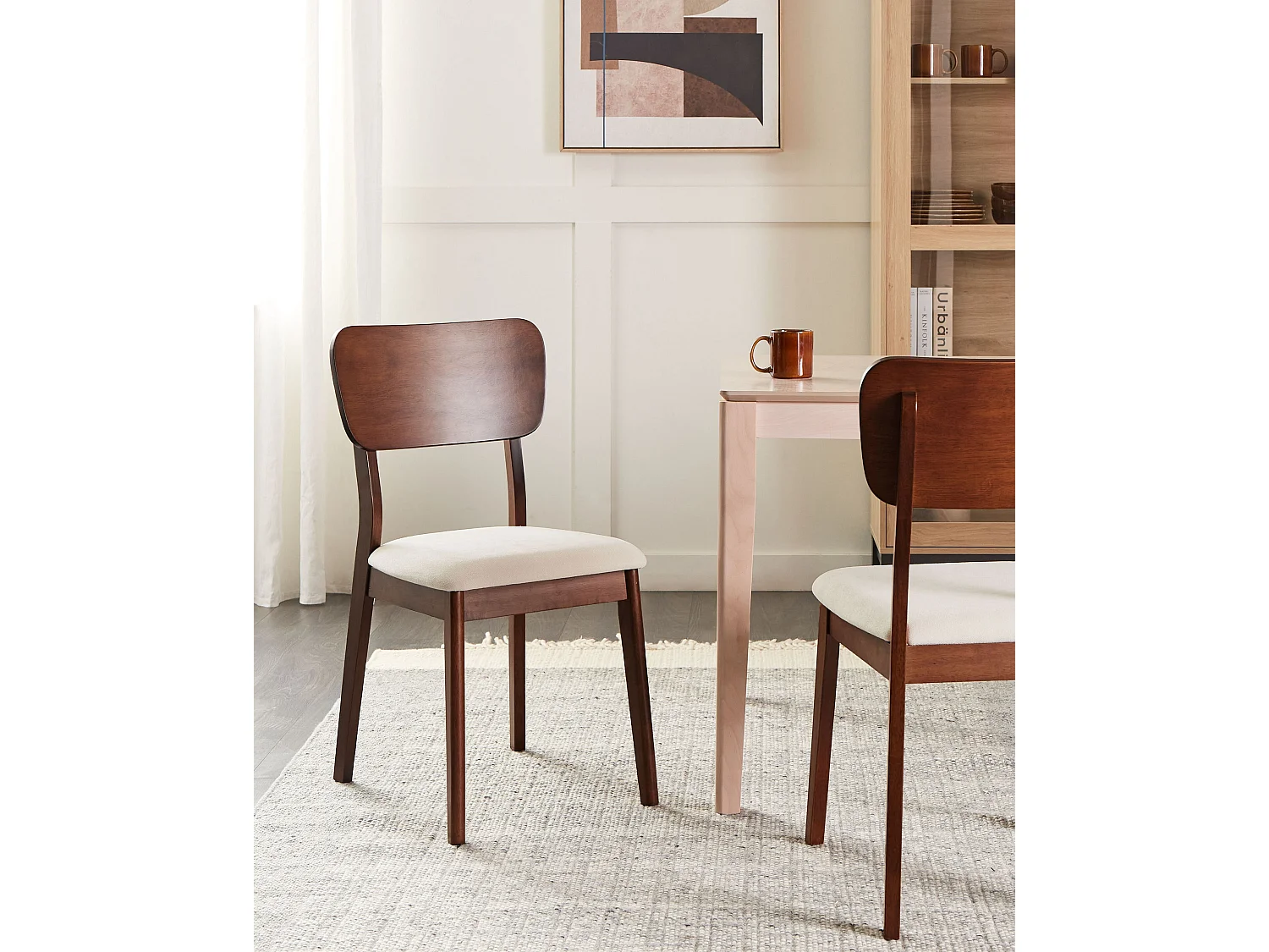 Set van 2 eetkamerstoelen MINIER Hout Donkere houtkleur