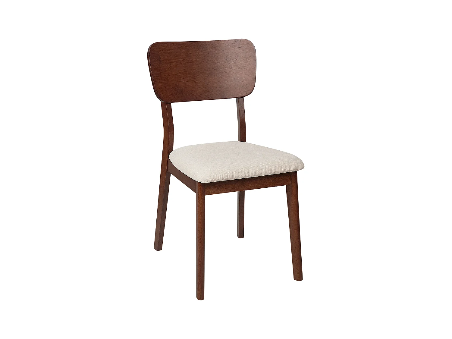 Lot de 2 chaises de salle à manger MINIER Bois Marron foncé/beige
