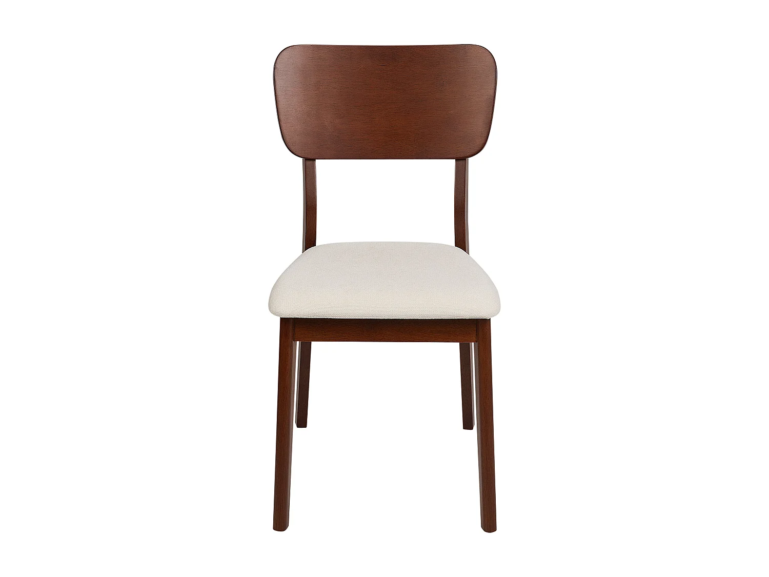 Lot de 2 chaises de salle à manger MINIER Bois Marron foncé/beige