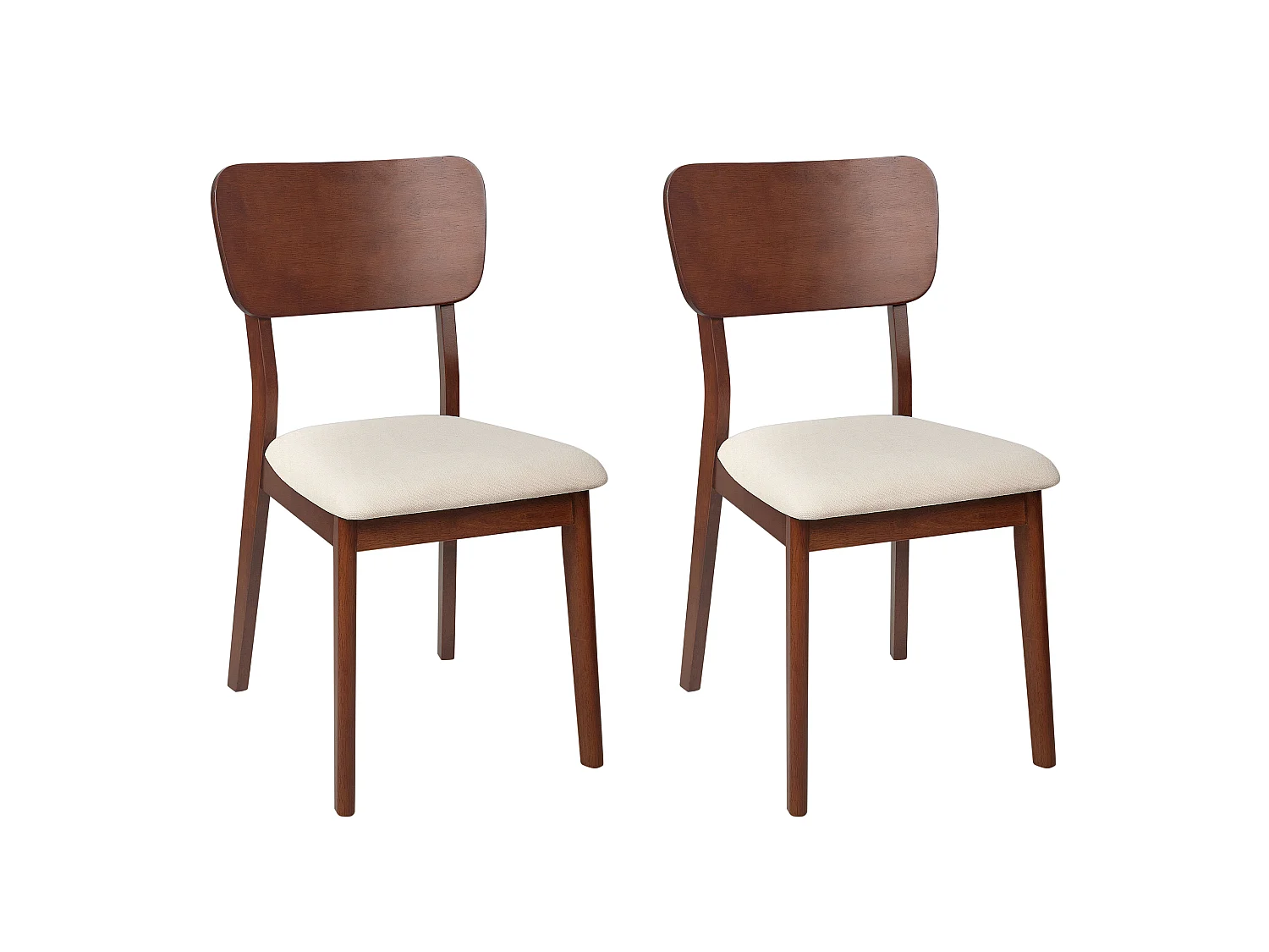 Lot de 2 chaises de salle à manger MINIER Bois Marron foncé