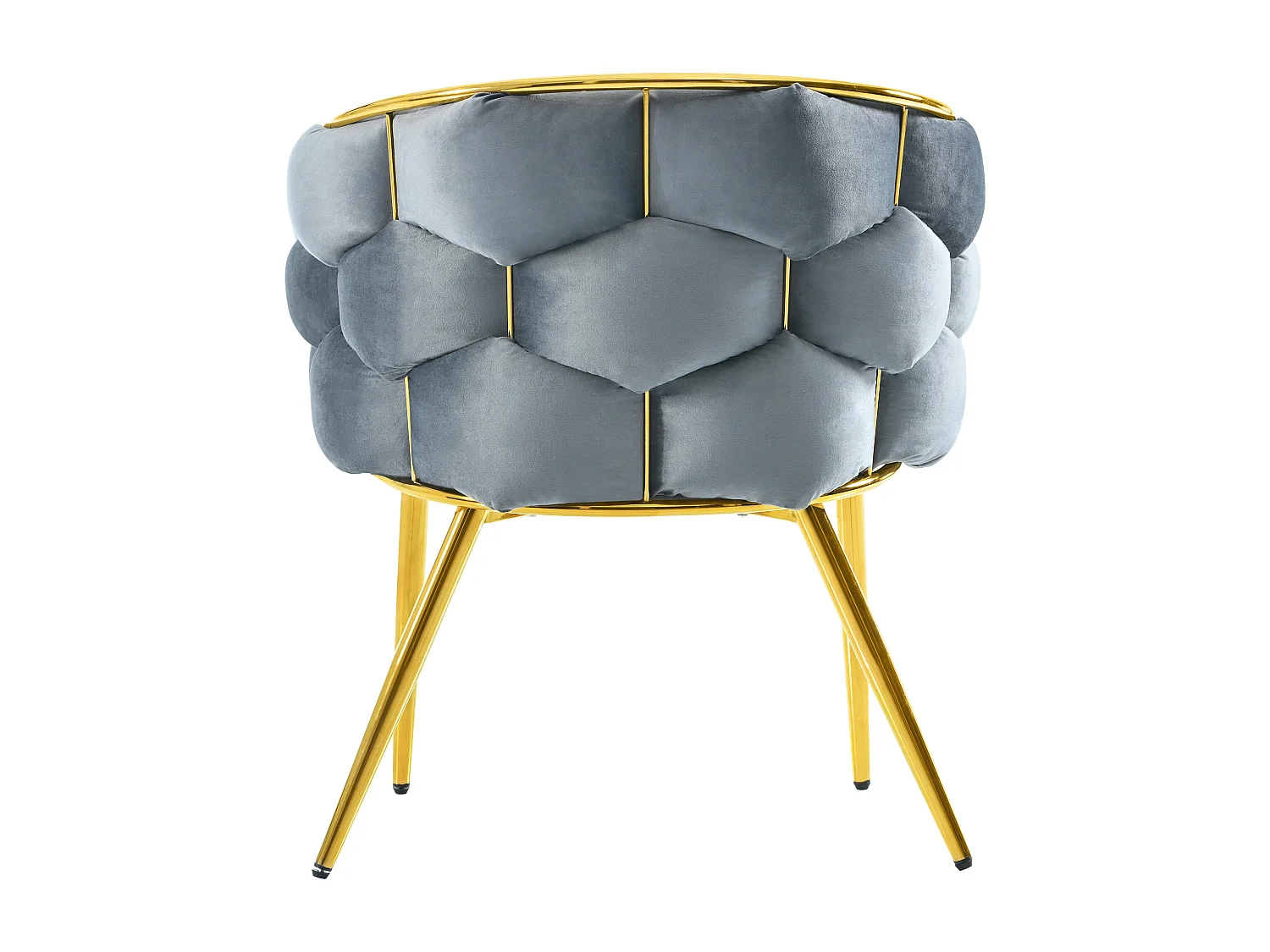 Chaise, Chaise de maquillage, chaises à bulles - velours - pieds en métal doré - coloris gris