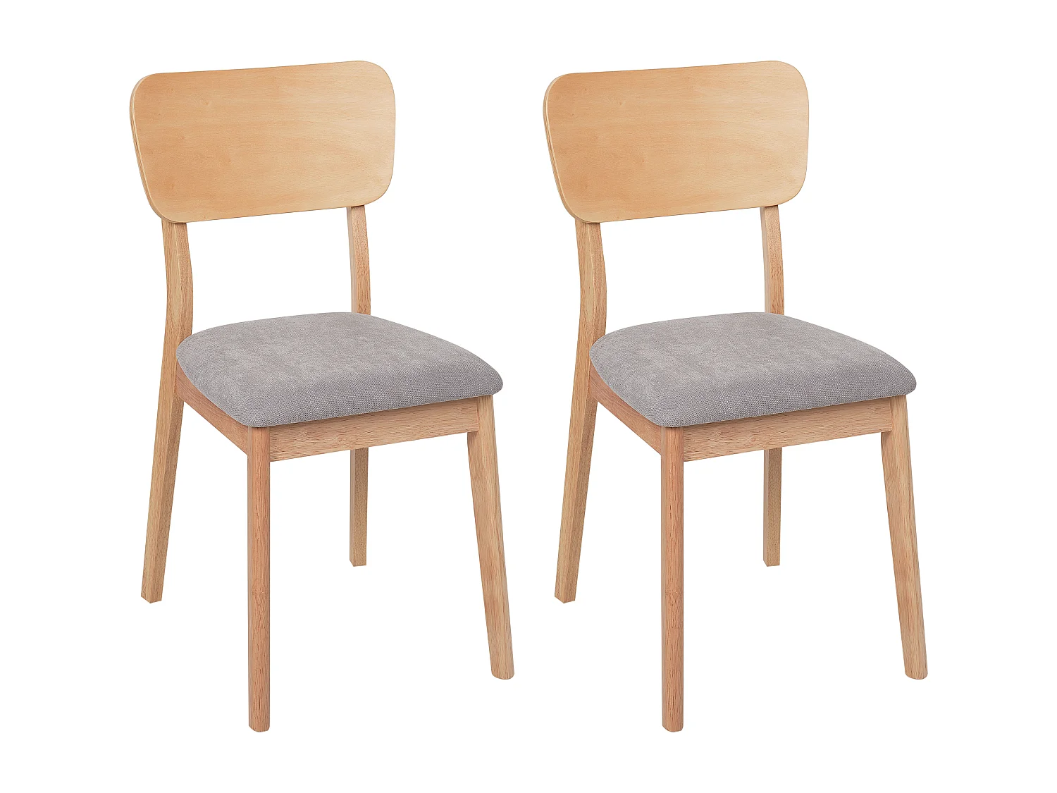 Conjunto de 2 cadeiras de jantar MINIER Madeira Castanho claro