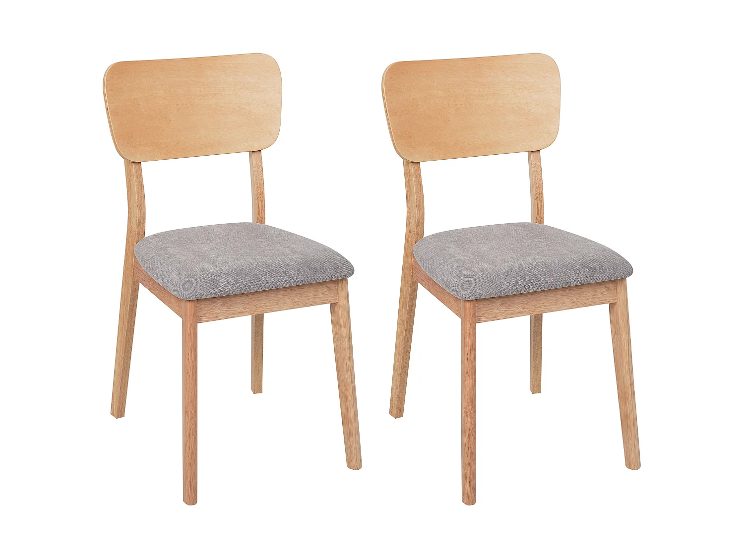 Esszimmerstuhl 2er Set MINIER Holz Hellbraun