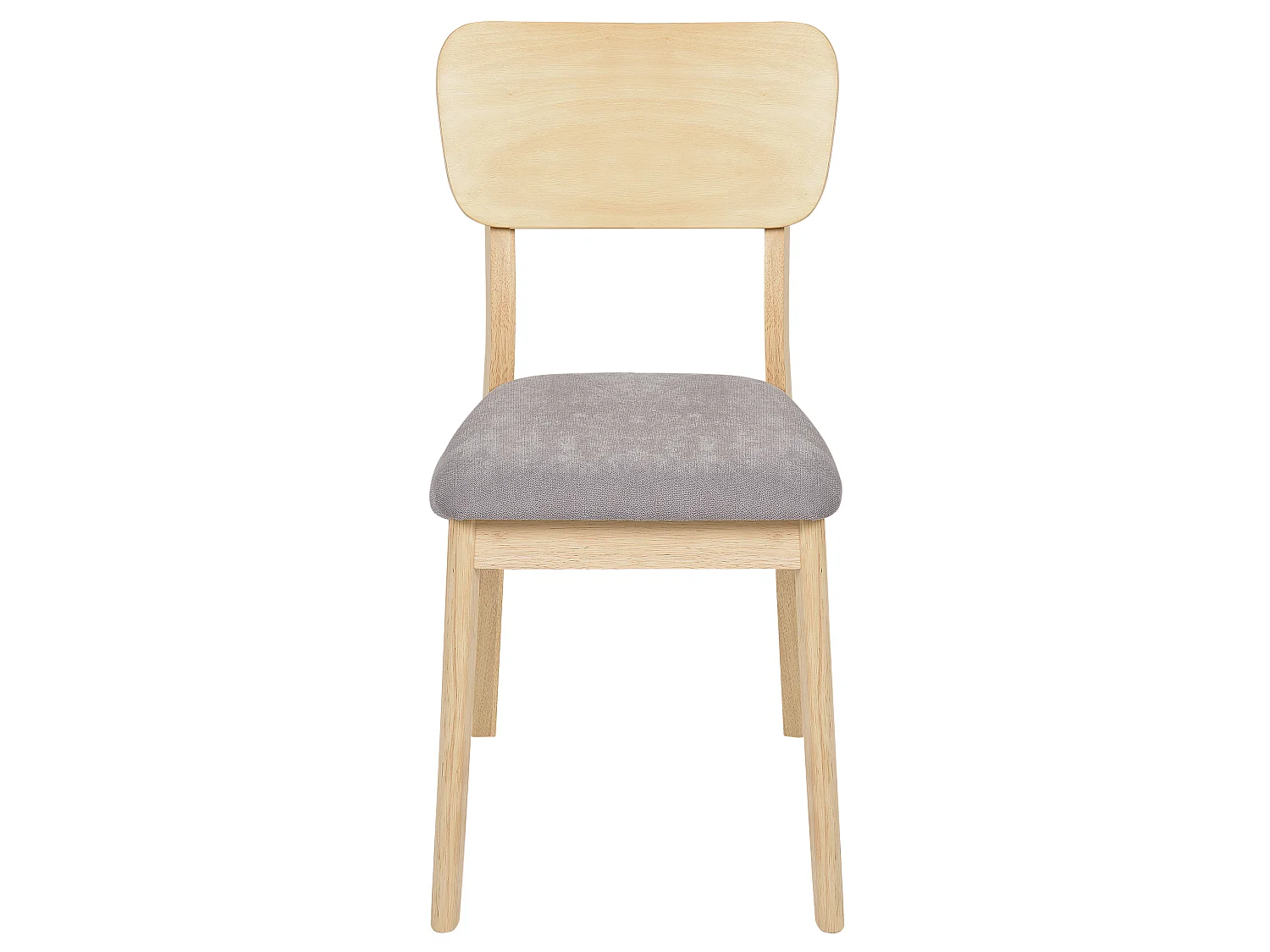 Set med 2 matstolar MINIER Trä Ljusbrun/ Grå