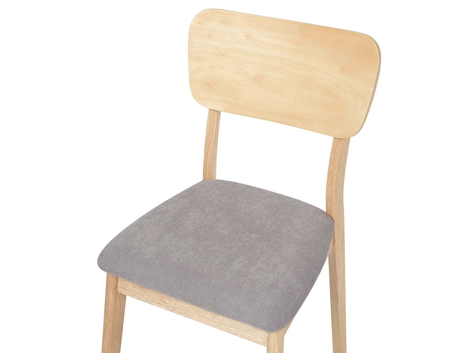 Set med 2 matstolar MINIER Trä Ljusbrun/ Grå