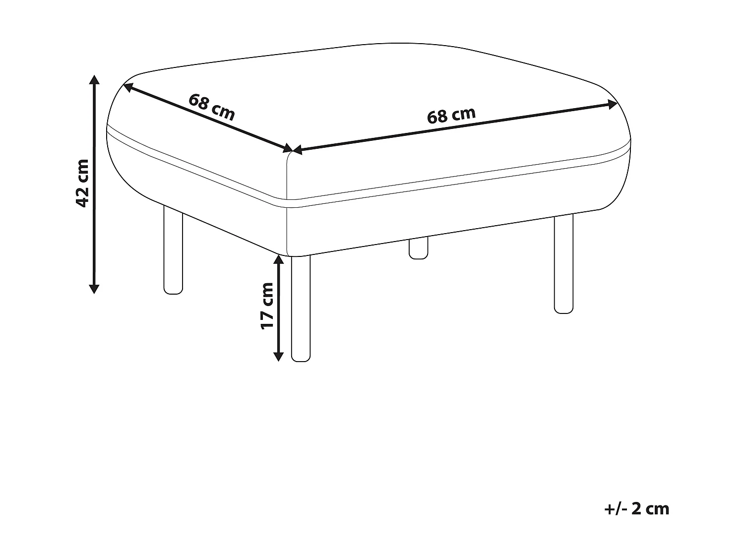 Ottomaan TONSBERG Stof Lichtbeige