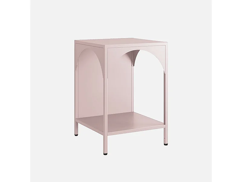 Mesita de noche de estilo industrial rosa