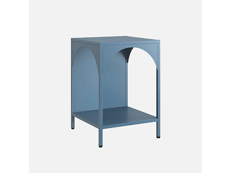 Mesita de noche de estilo industrial azul gris