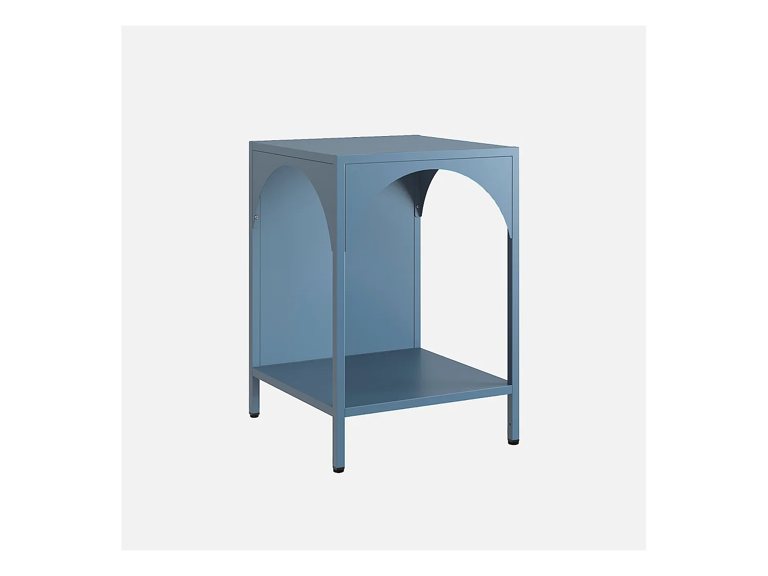 Comodino, tavolino industriale, blu scuro