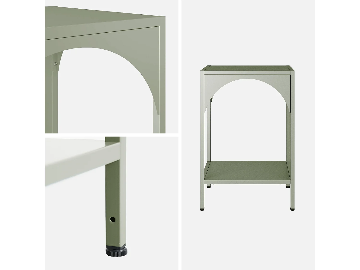 Table de chevet. table d'appoint en acier vert