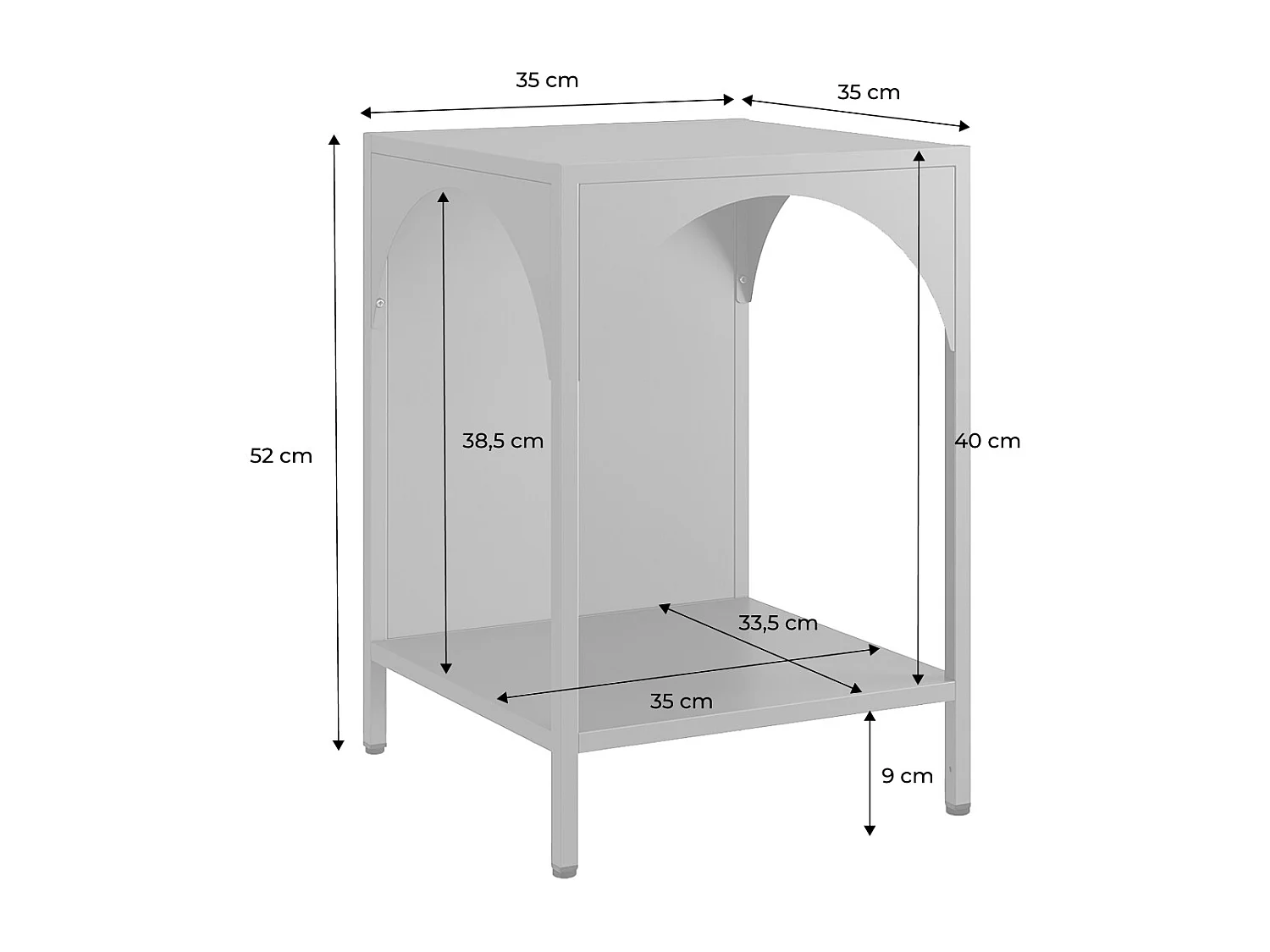 Table de chevet. table d'appoint en acier vert