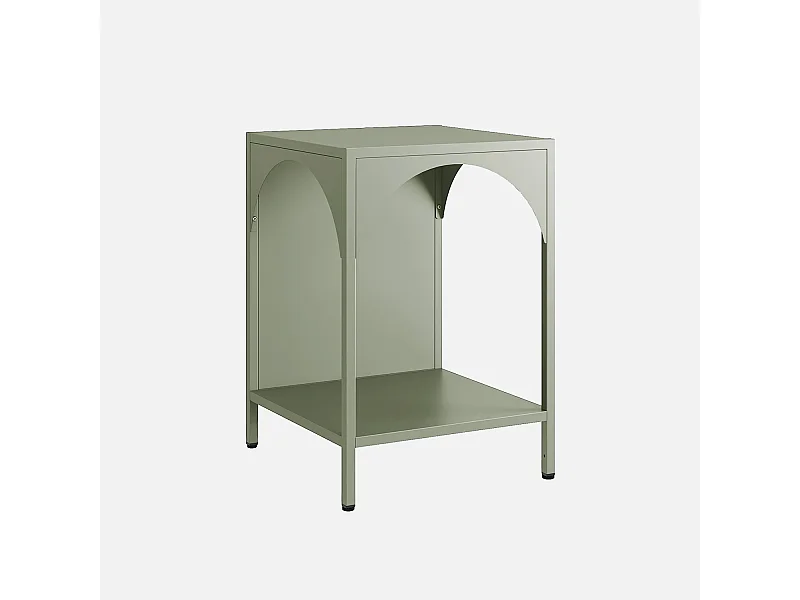 Mesita de noche de estilo industrial verde claro