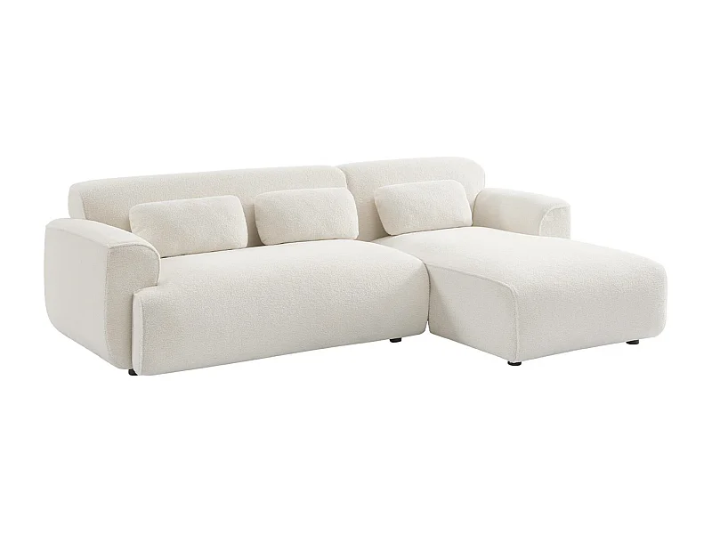 Divano angolare 3 posti bouclette, crema