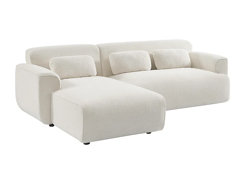Divano angolare 3 posti bouclette, crema