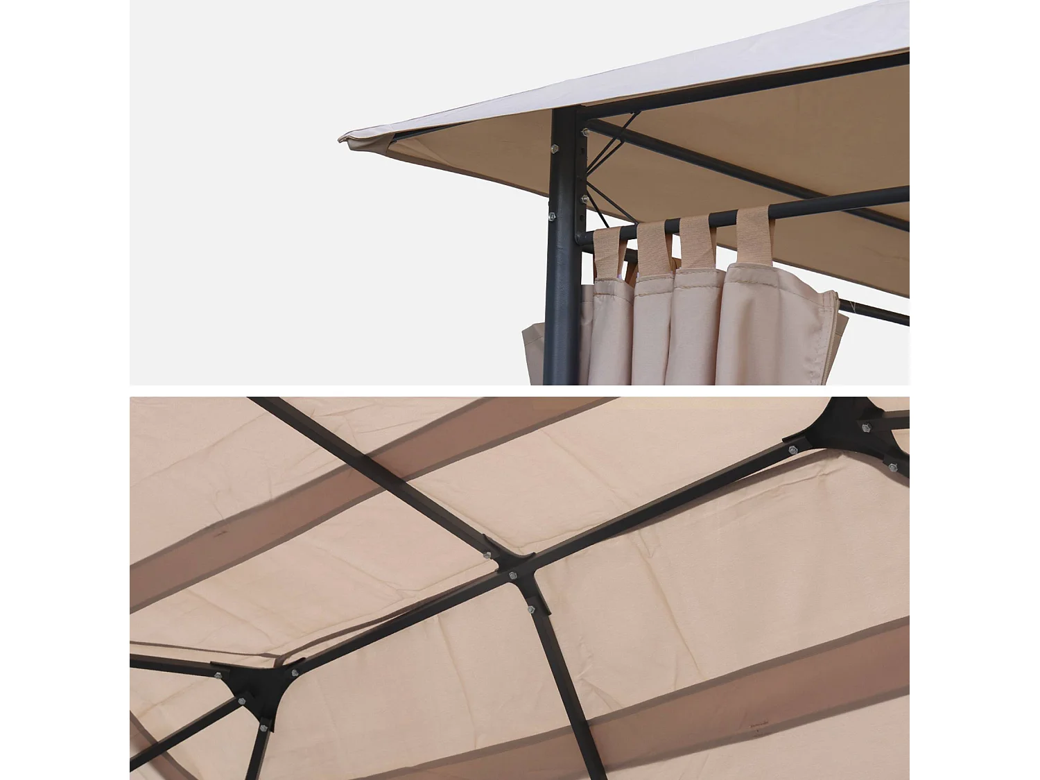 Toldo de techo para pérgola 3x4m beige