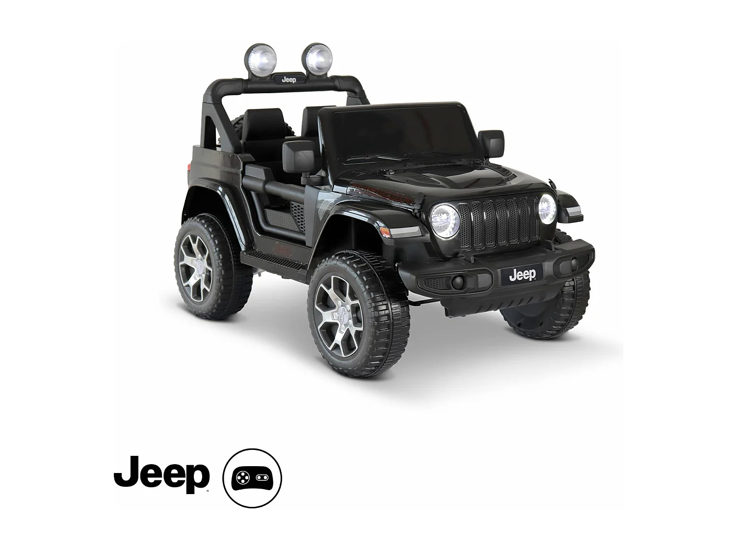 Coche eléctrico jeep 12v para niños, 1 plaza negro
