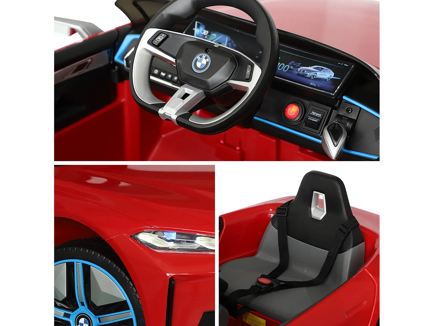 Coche eléctrica para niños 12v, 1 plaza  rojo