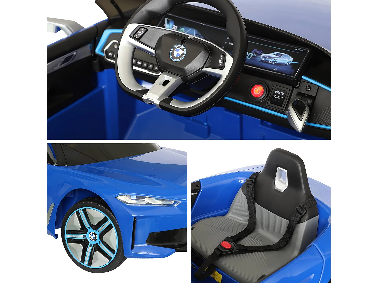 Voiture électrique enfant BMWi4 12V. 1 place. bleu