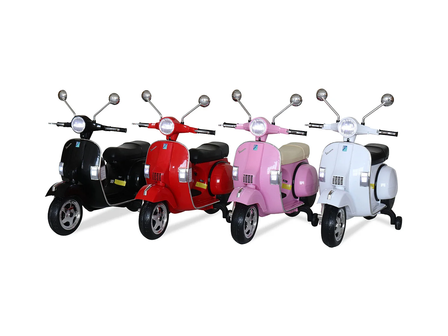 Scooter elettrico vespa 12v per bambini, 1 posto, nero