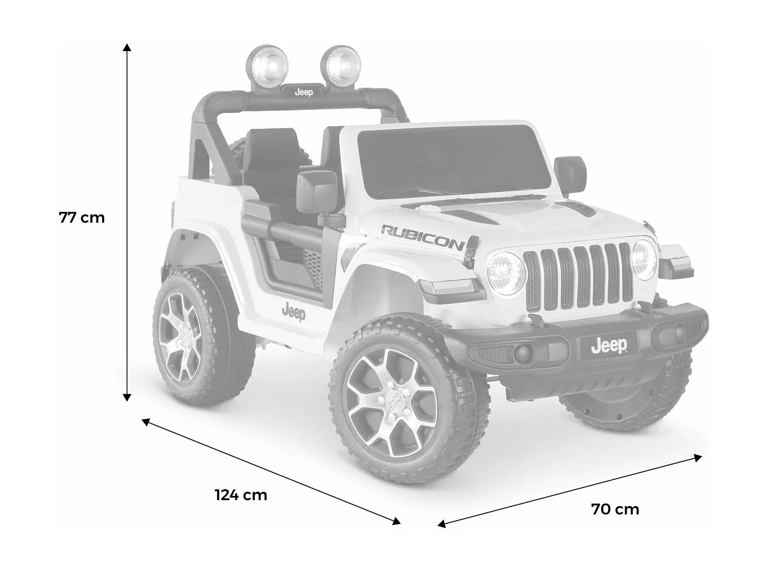 Coche eléctrico jeep 12v para niños, 1 plaza rojo