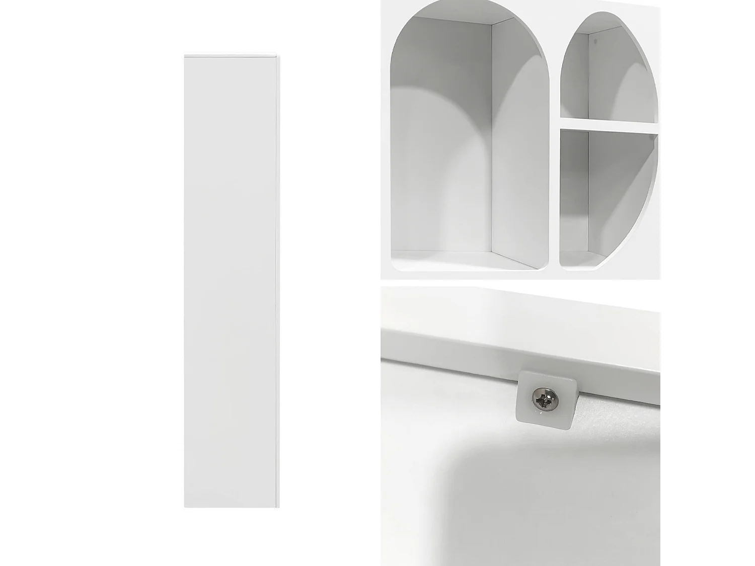 Estantería orgánica de efecto madera con 8 compartimentos blanco