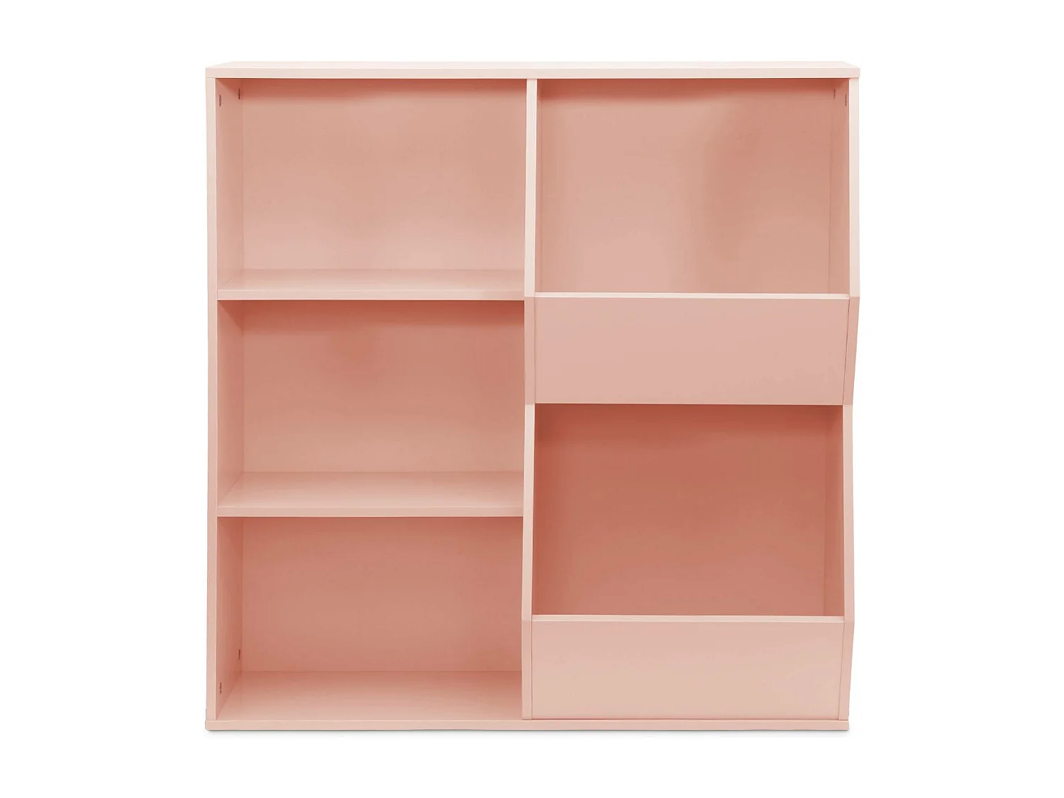 Mueble para niños, 3 estantes y 2 espacios de almacenamiento rosa