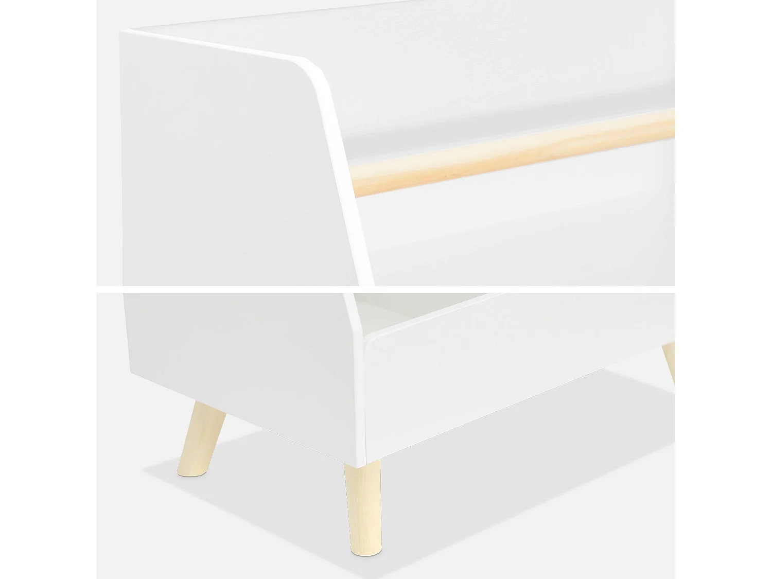 Meuble de rangement enfant. blanc. 2 compartiments