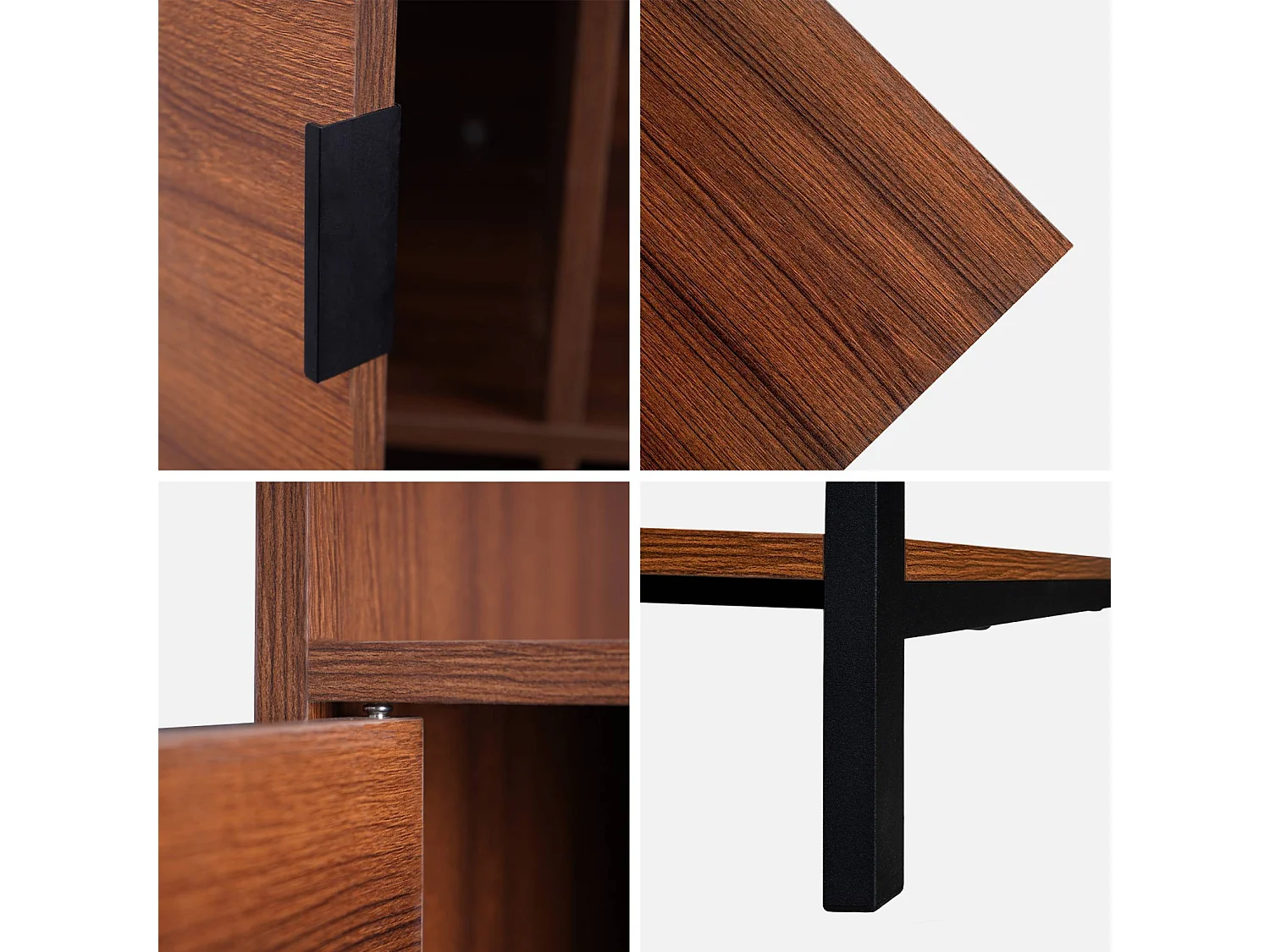 Libreria effetto legno tinto noce, 9 scomparti, marrone